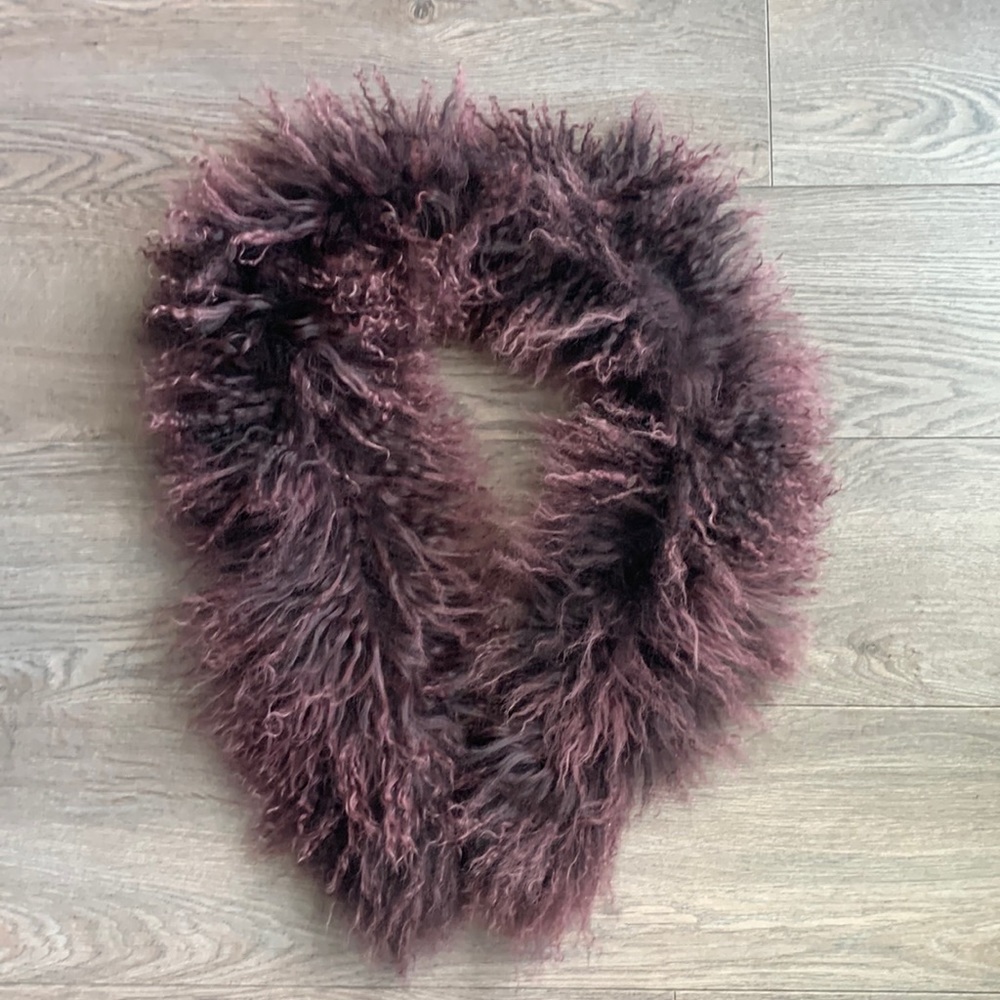 Adrienne Landau Mongolian Lamb Scarf / Collar